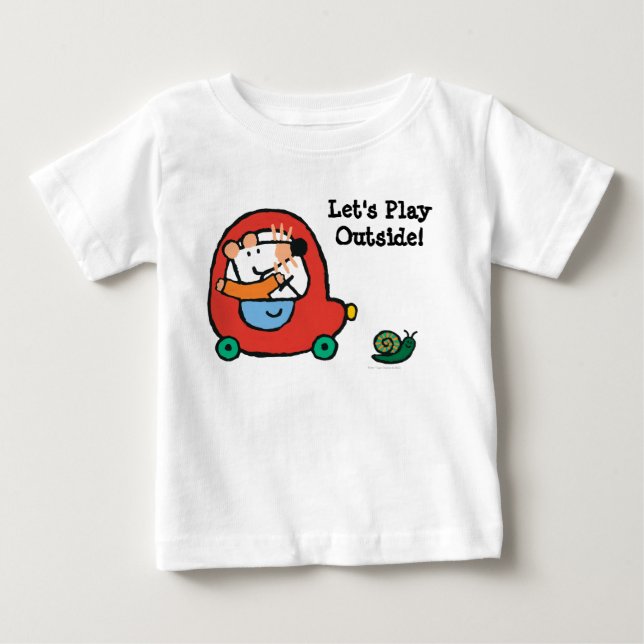 Maisy driver en Cute Red Car Tee Shirt (Framsida)