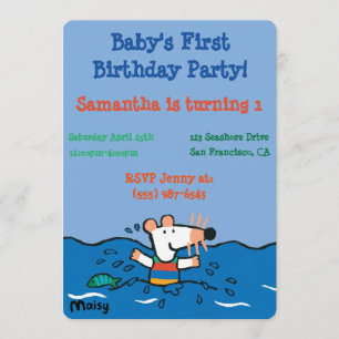 Maisy Goes Swimming Birdday Inbjudningar