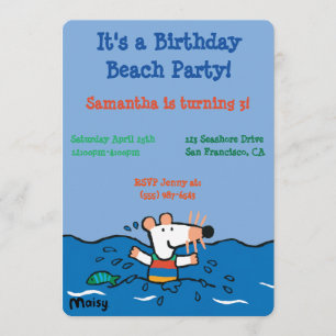 Maisy Goes Swimming Birthday Inbjudningar