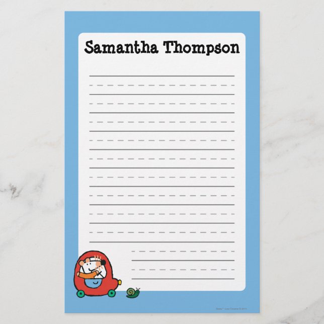 Maisy kör en gullig röd bil brevpapper (Framsida)