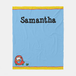 Maisy kör en gullig röd bil fleecefilt