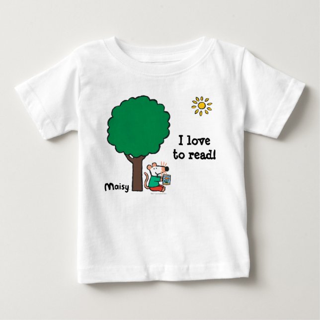 Maisy läser hennes Bibliotek Bok utanför T-shirt (Framsida)