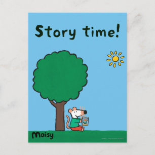 Maisy läser hennes Bibliotek Bok utanför Vykort
