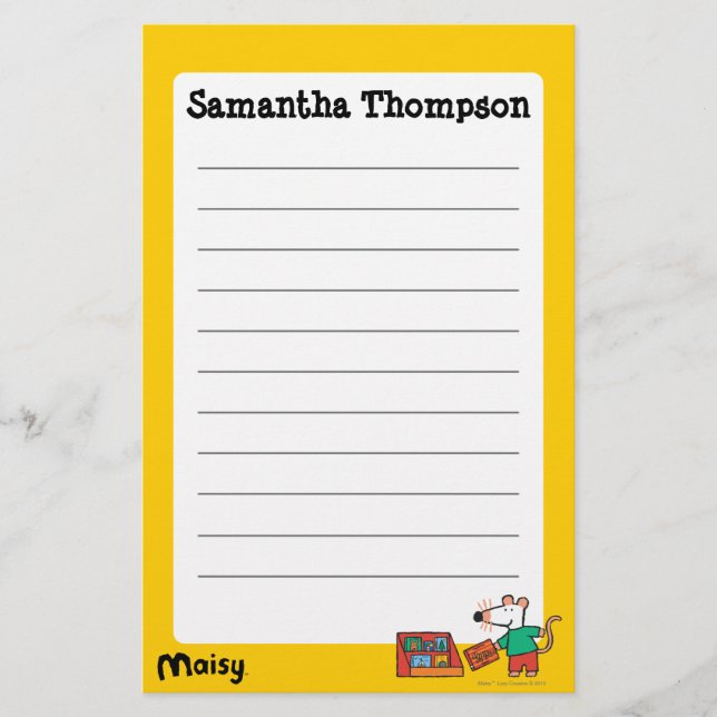 Maisy med Bibliotek Bokar Brevpapper (Framsida)