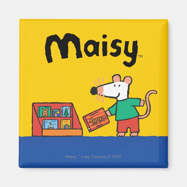 Maisy med Bibliotek Bokar Magnet (Framsidan)
