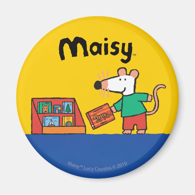 Maisy med Bibliotek Bokar Magnet (Framsidan)