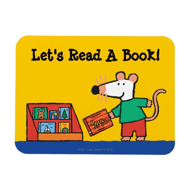Maisy med Bibliotek Bokar Magnet (Horisontell)