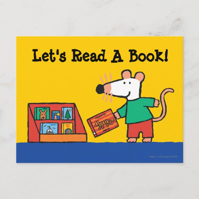 Maisy med Bibliotek Bokar Vykort (Framsida)