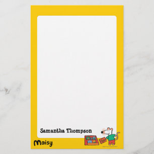 Maisy med bibliotekbokar brevpapper