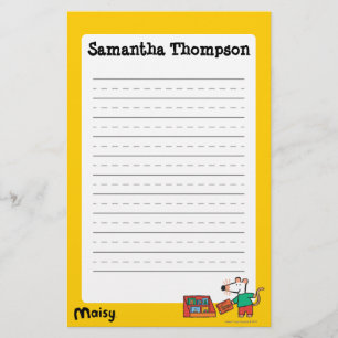 Maisy med bibliotekbokar brevpapper