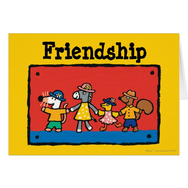 Maisy och bästa vänhållhänder hälsningskort (Framsidan Horizontal)