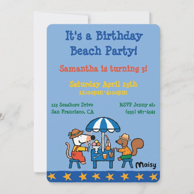 Maisy och Cyril Birthday Inbjudningar (Framsida)