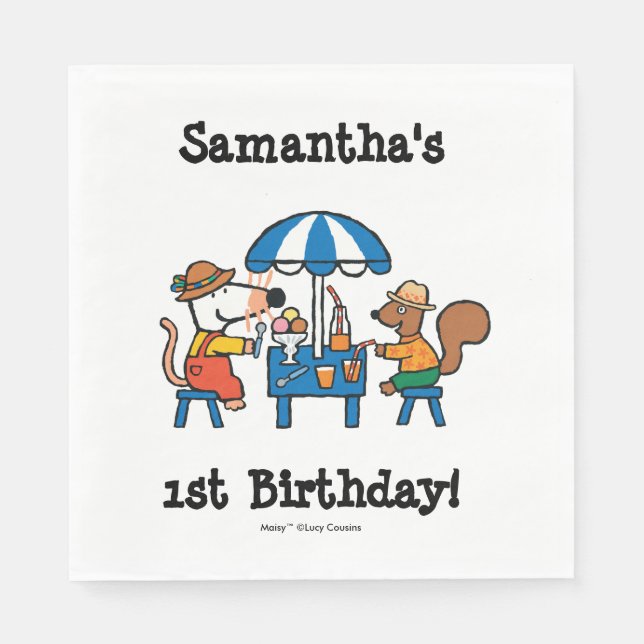 Maisy och Cyril Birthday Pappersservett (Framsidan)