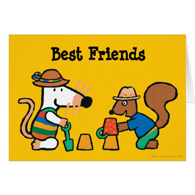 Maisy och Cyril bygger ett Sandslott Hälsningskort (Framsidan Horizontal)