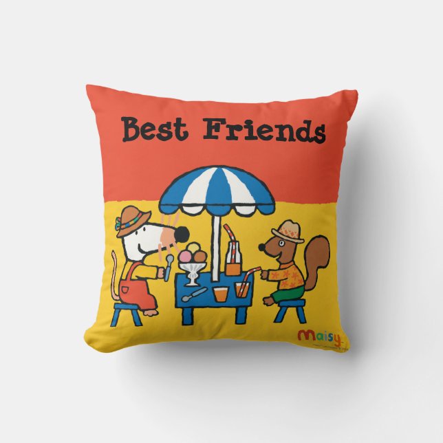 Maisy och Cyril Snacktime på stranden Kudde (Framsida)