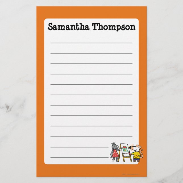 Maisy och Dotty målar på förskole- Brevpapper (Framsida)