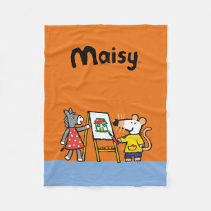 Maisy och Dotty målar på förskole- Fleecefilt