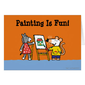 Maisy och Dotty målar på förskole- Hälsningskort