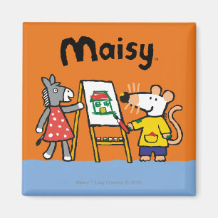 Maisy och Dotty målar på förskole- Magnet