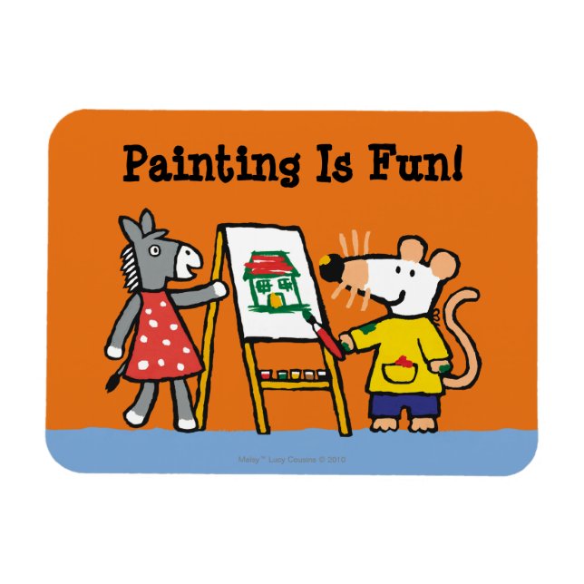 Maisy och Dotty Paint vid Preschool Magnet (Horisontell)
