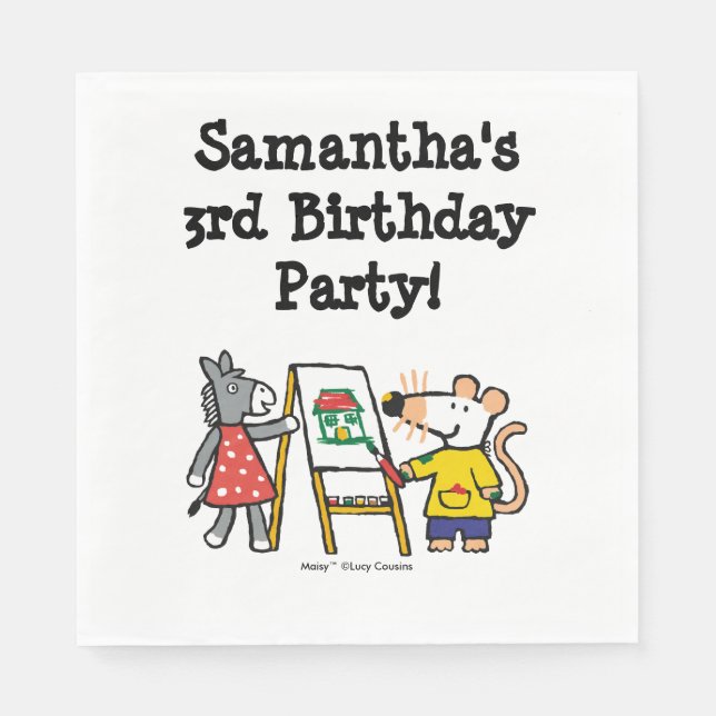 Maisy och Dotty Paint vid Preschool Pappersservett (Framsidan)