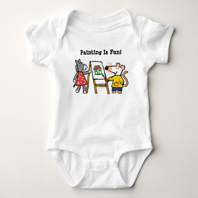 Maisy och Dotty Paint vid Preschool T-shirt (Framsida)