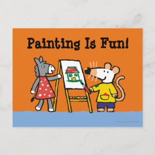 Maisy och Dotty Paint vid Preschool Vykort