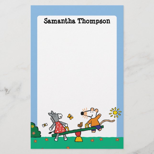 Maisy och Dotty Seesaw på lekplatsen Brevpapper (Framsida)