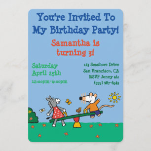 Maisy och Dotty Seesaw på lekplatsen Inbjudningar