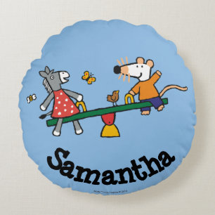 Maisy och Dotty Seesaw på lekplatsen Rund Kudde