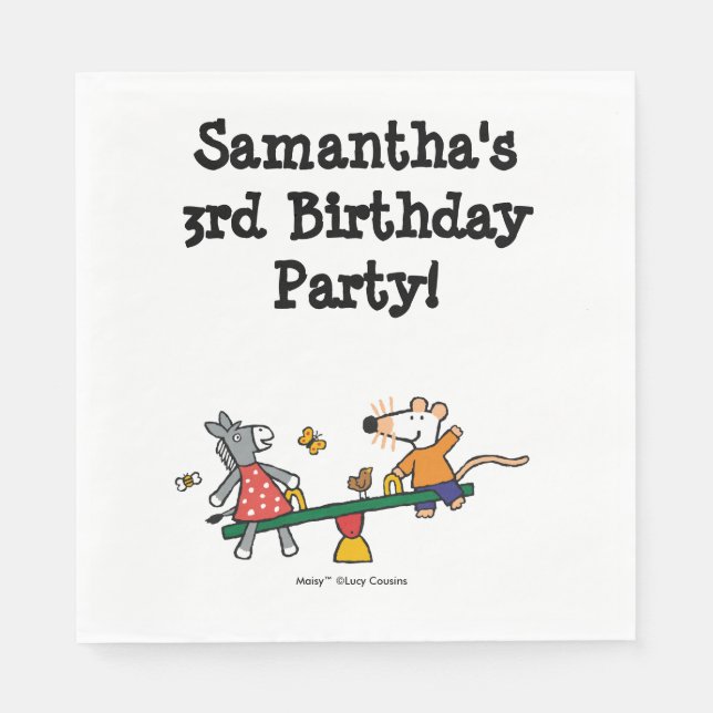 Maisy och Dotty Seesaw på Playground Pappersservett (Framsidan)