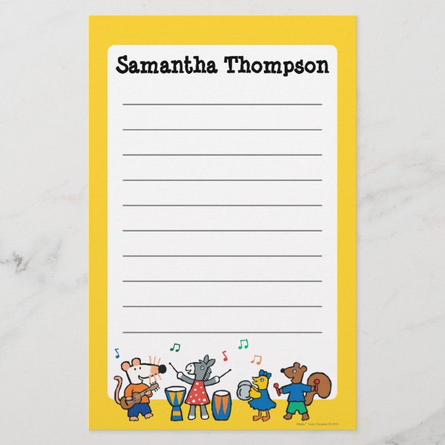 Maisy och vänlek i musikbandet brevpapper (Framsida)