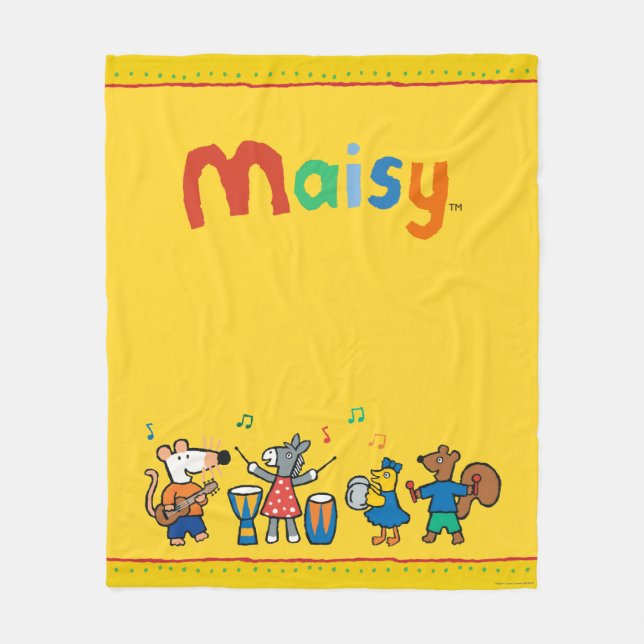 Maisy och vänlek i musikbandet fleecefilt (Framsidan)