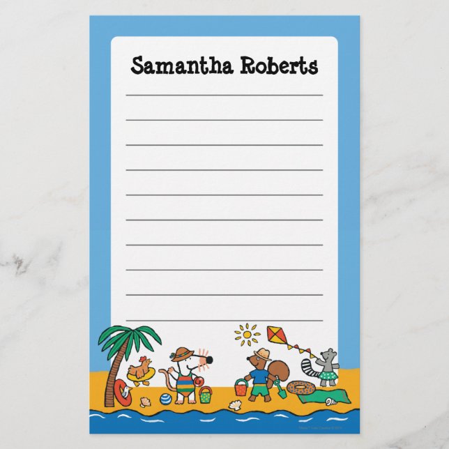 Maisy och vänner på stranden brevpapper (Framsida)