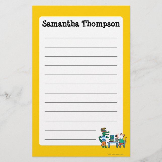 Maisy och vänner tycker om bibliotek brevpapper (Framsida)