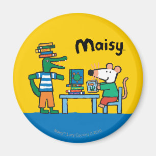 Maisy och vänner tycker om bibliotek magnet