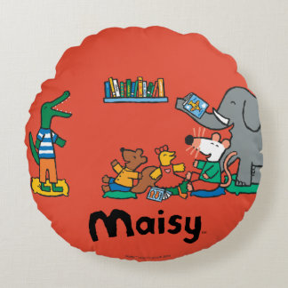 Maisy och vänskratt på berättelsen Time Rund Kudde