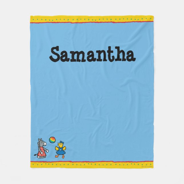 Maisy på förskole- med vänner på lekplatsen fleecefilt (Framsidan)