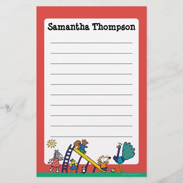 Maisy på lekplatsen med vänner brevpapper (Framsida)