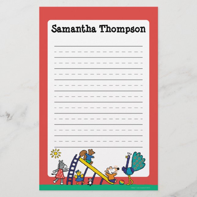 Maisy på lekplatsen med vänner brevpapper (Framsida)