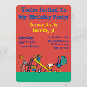 Maisy på lekplatsen med vänner inbjudningar