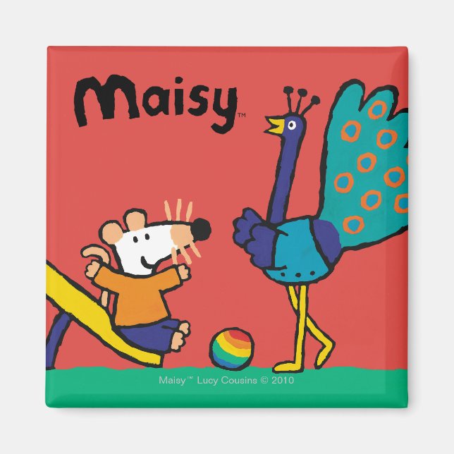 Maisy på lekplatsen med vänner magnet (Framsidan)