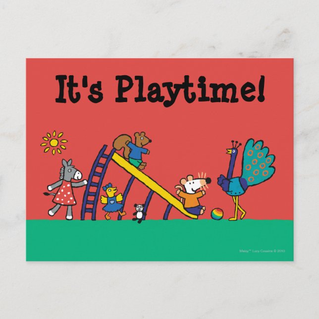 Maisy på lekplatsen med vänner vykort (Framsida)