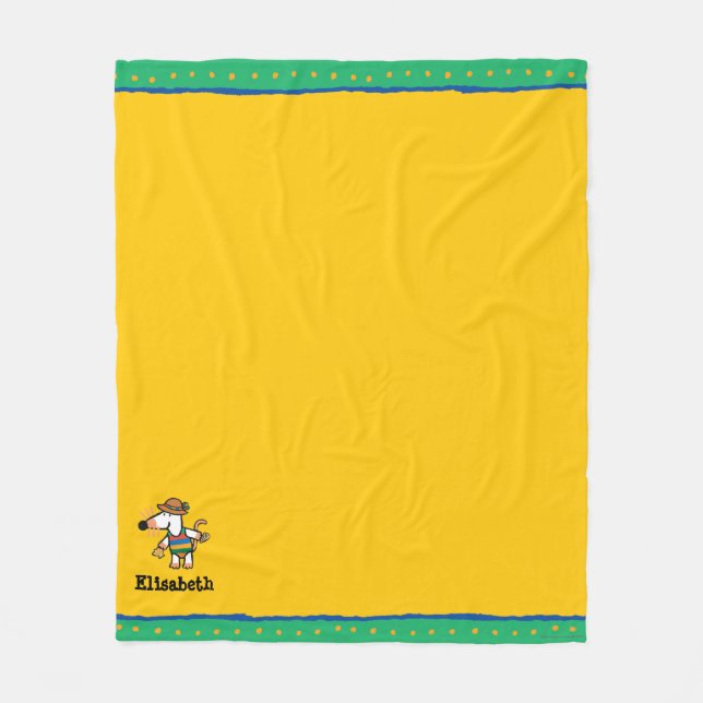 Maisy som samlar snäckor på stranden fleecefilt (Framsidan)