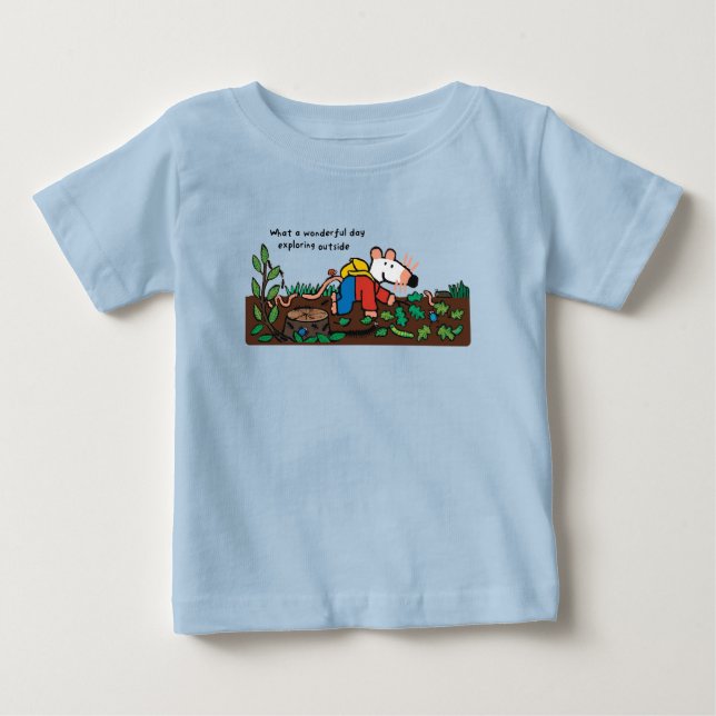 Maisy utforskar sig utomhus med insekter t shirt (Framsida)