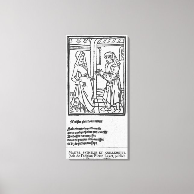Maitre Pathelin och Guillemette Canvastryck (Framsida)