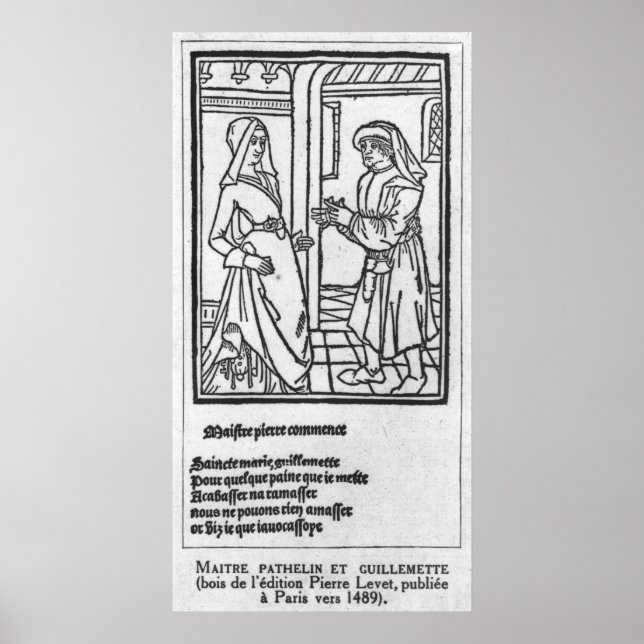Maitre Pathelin och Guillemette Poster (Framsidan)
