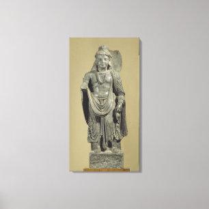 Maitreya Gandhara (grå färgschist) Canvastryck
