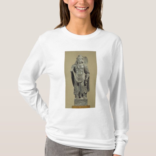 Maitreya Gandhara (grå färgschist) T-shirt (Framsida)