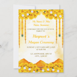 Maiyan Ceremoni Inbjudningskort, Haldi Kort